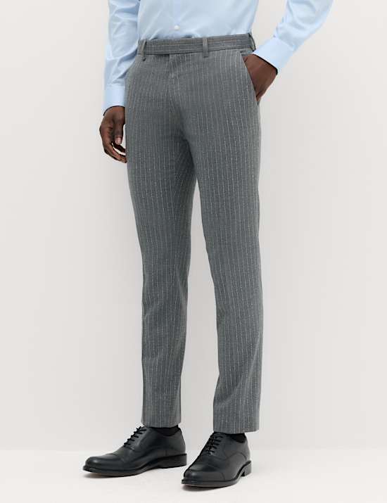 2 Piece Slim Fit Pin Stripe Stretch Suit