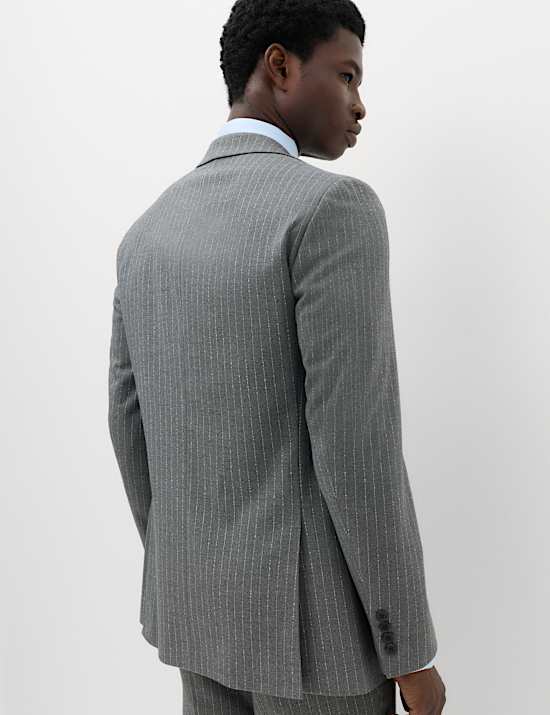 2 Piece Slim Fit Pin Stripe Stretch Suit