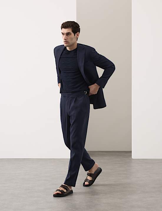 3 Piece Tailored Fit Italian Performance Linen Blend Suit