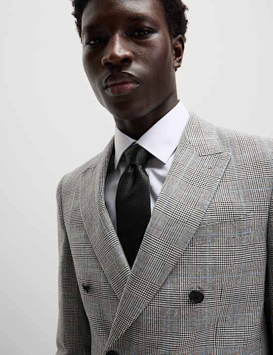 Slim Fit Wool Blend Check Suit