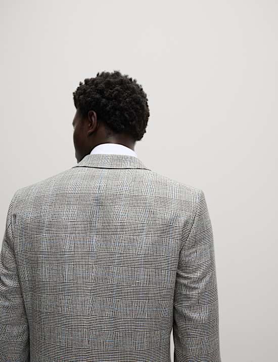 Slim Fit Wool Blend Check Suit