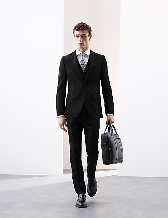 Slim Fit Wool Blend Stretch Suit