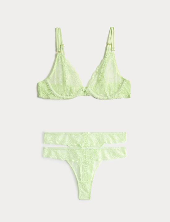 Ida Lace Wired Plunge Bra Set A-E