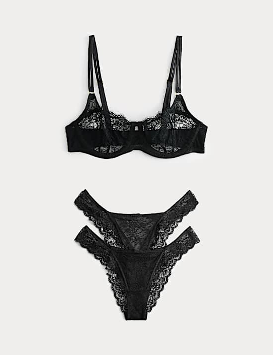 Ida Lace Wired Balcony Bra Set A-E