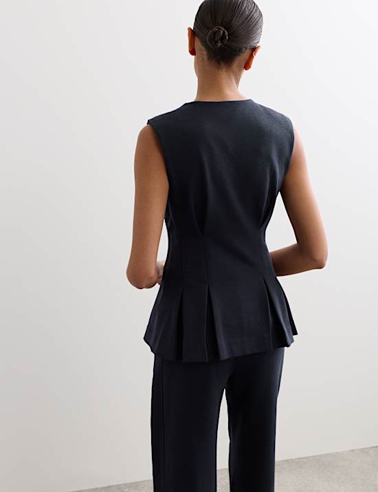 Set van hemdje met rits en broek van katoenmix