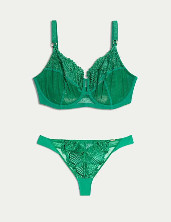 Leon Embroidery Wired Full Cup Bra Set F-H