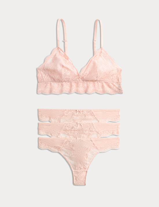 Jasmine Lace Non Wired Longline Bralette Set A-E