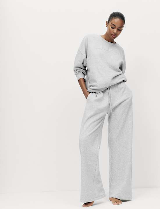 Cotton Rich Brushback Lounge Sweatshirt Set