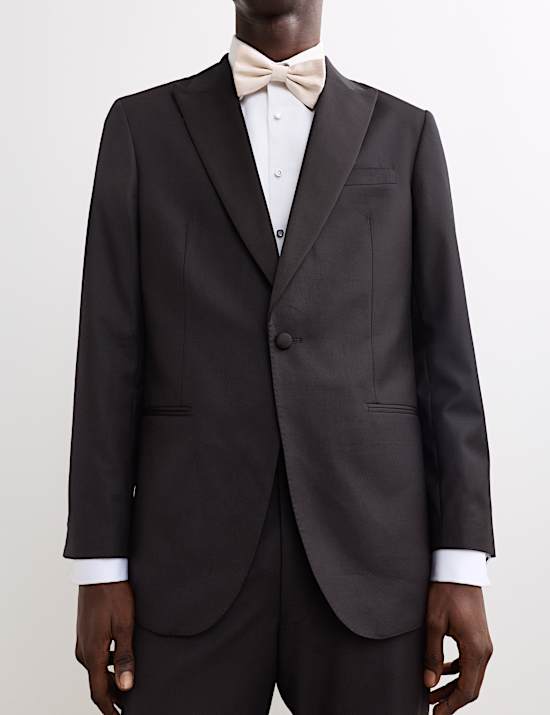 Tailored Fit Pure Wool Tuxedo Suit