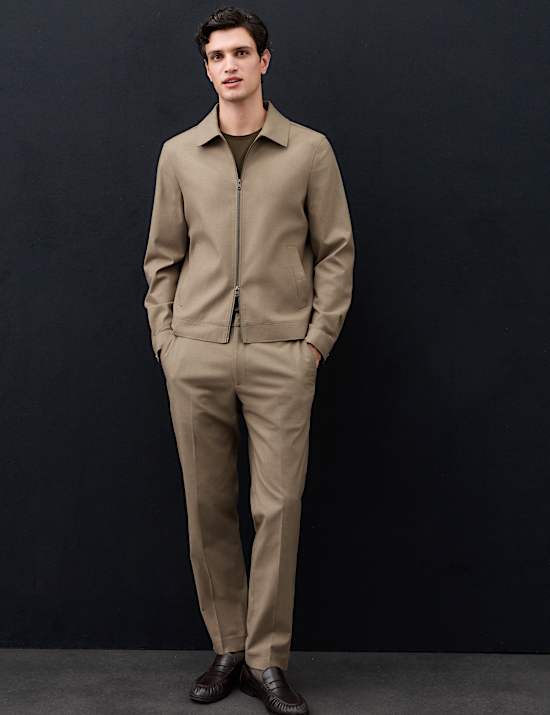 2 Piece Italian Wool Blend Harrington Suit