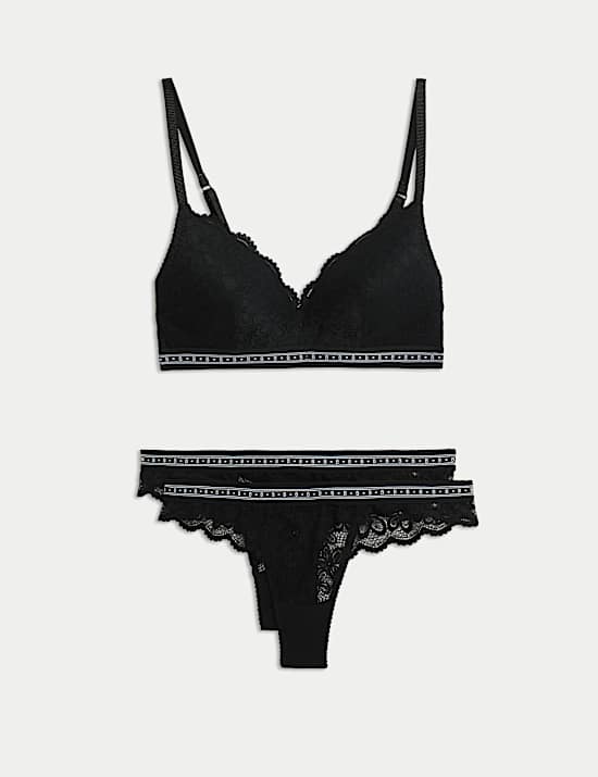 Soutien-gorge plongeant sans armature orné de dentelle Cleo, bonnets A à E