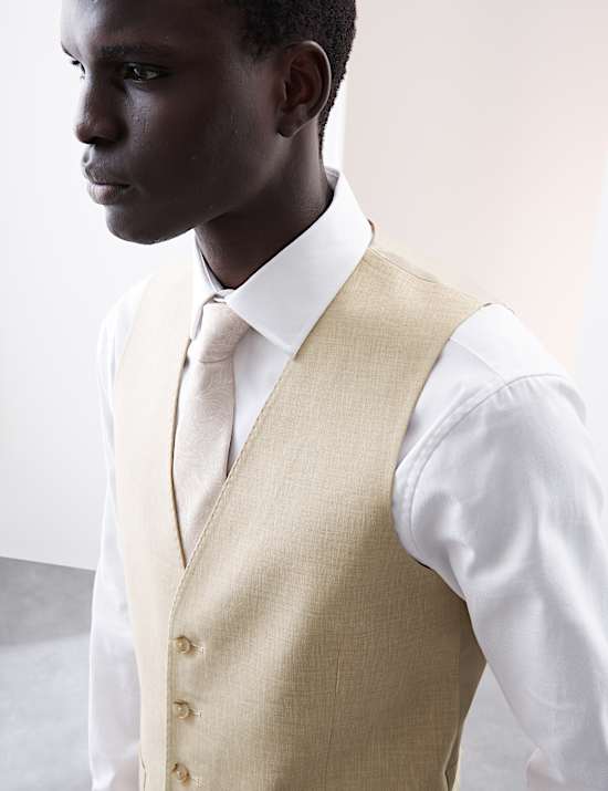 Costume coupe ajustée en lin mélangé de performance italien