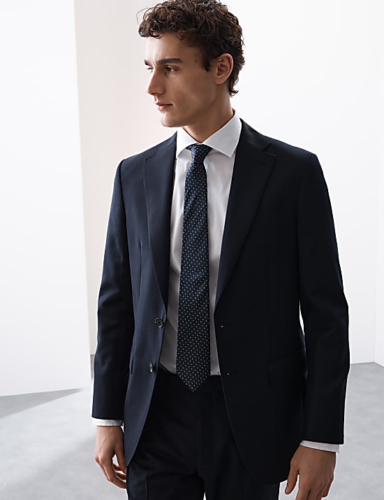 Tailored Fit Pure Wool Check Suit