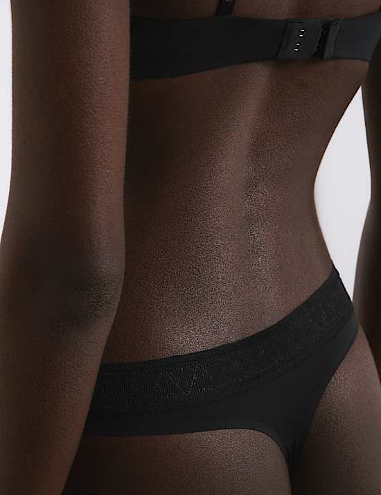 Boston Microfibre Lace Trim Wired Plunge Bra Set