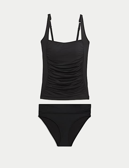 Ensemble tankini à col carré, effet ventre plat 360