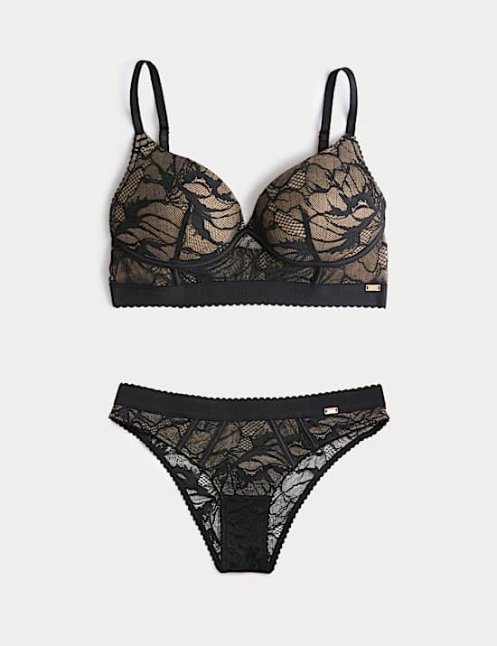 LaceWear Non Wired Plunge Bra Set A-E
