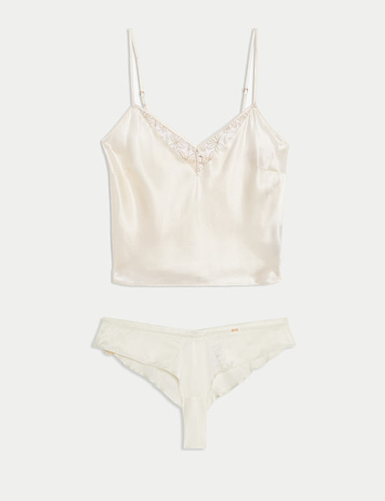 Trousseau Silk Embroidery Cami Set