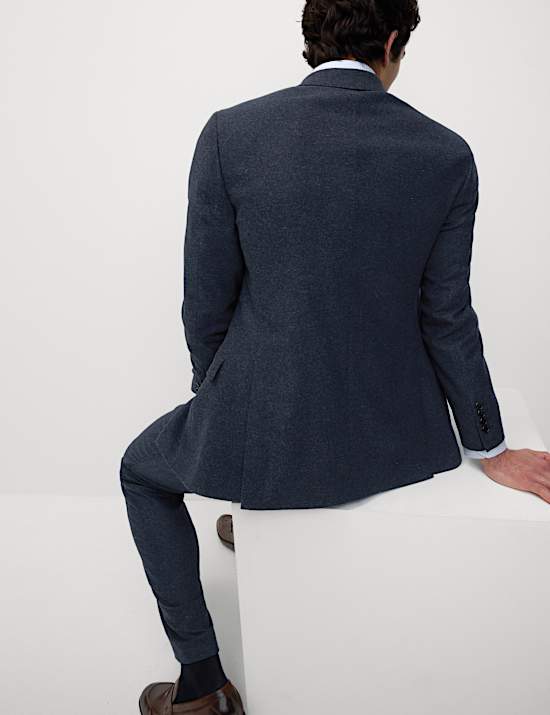 Tailored Fit Wool Rich Tweed Double Breasted Suit