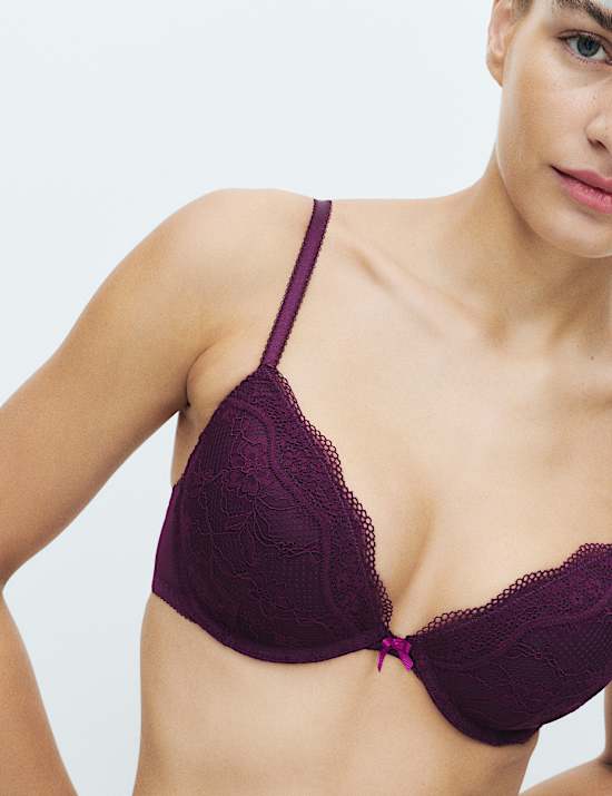 Jasmine Lace Wired Plunge Bra Set A-E