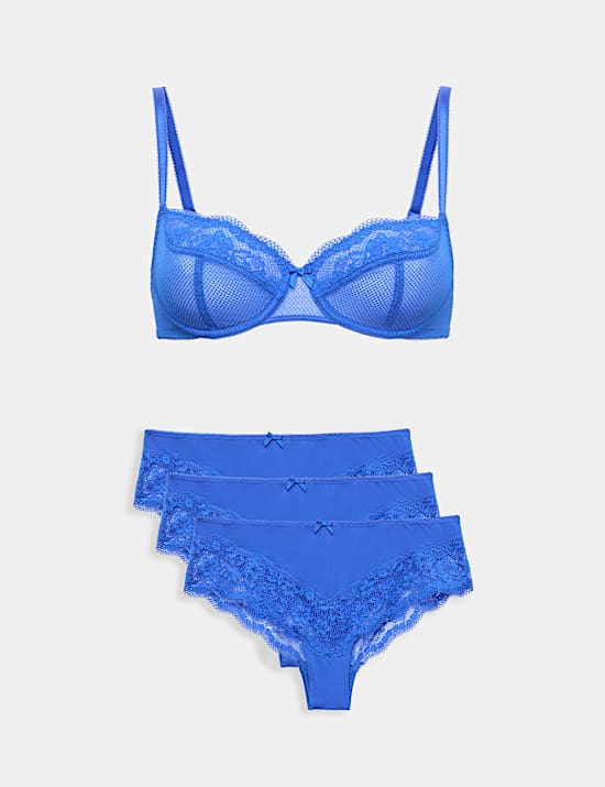 Jasmine Lace Wired Balcony Bra Set A-E