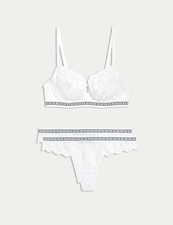 Cleo Lace Wired Balcony Bra Set A-E