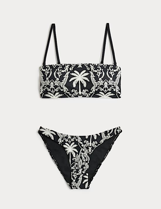 Printed Bandeau Bikini Set
