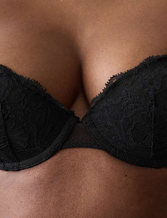 Savannah Lace Wired Push-Up Balcony Bra Set A-E