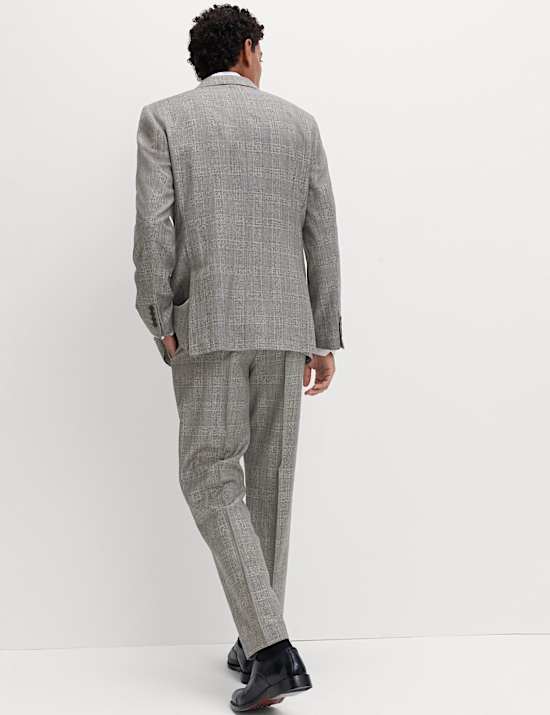 Regular Fit Pure Wool Check Suit