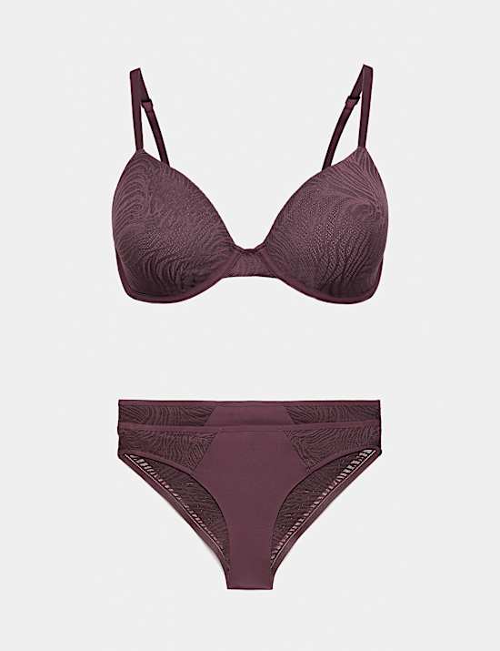 Body Lace Wired Demi Cup Bra Set A-E
