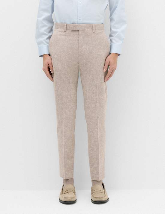 2 Piece Slim Fit Linen Blend Stretch Suit