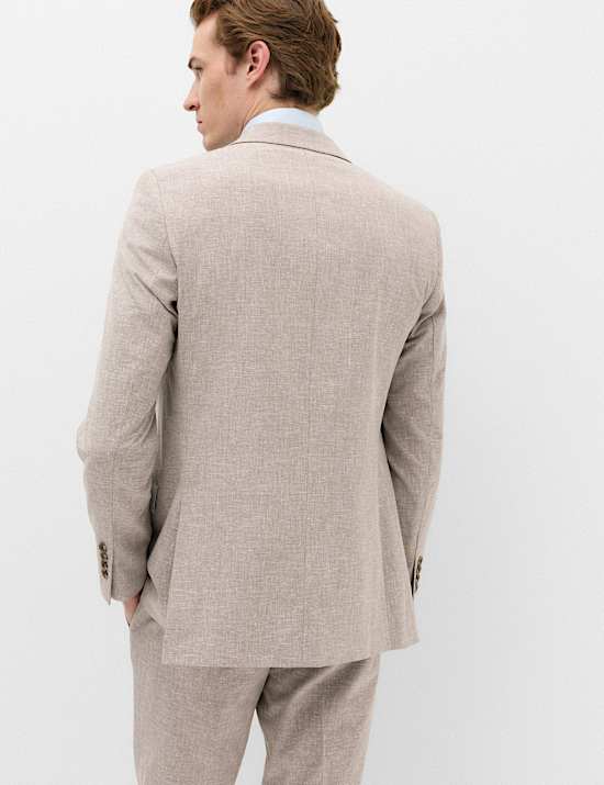 2 Piece Slim Fit Linen Blend Stretch Suit