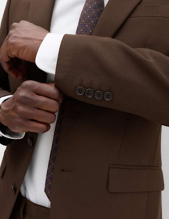 3 Piece Tailored Fit Textured Suit