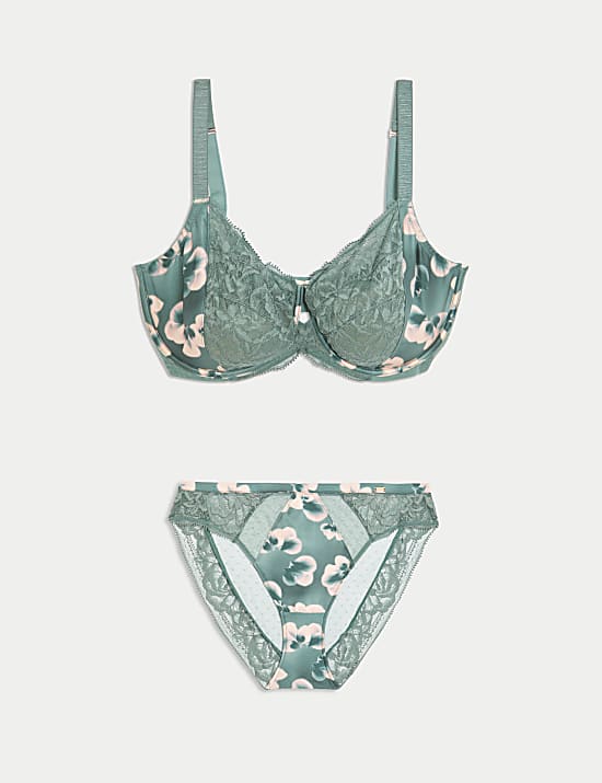 Kalina Silk & Lace Wired Minimiser Bra Set C-G