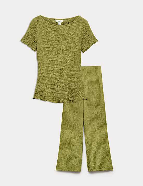 Textured Top & Trouser Set