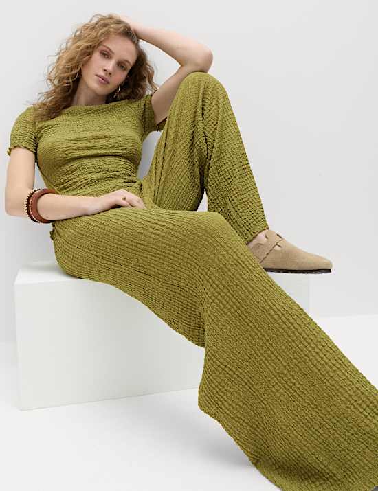 Textured Top & Trouser Set
