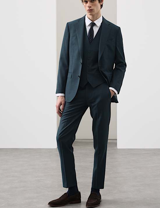 3 Piece Tailored Fit Wool Rich Suit