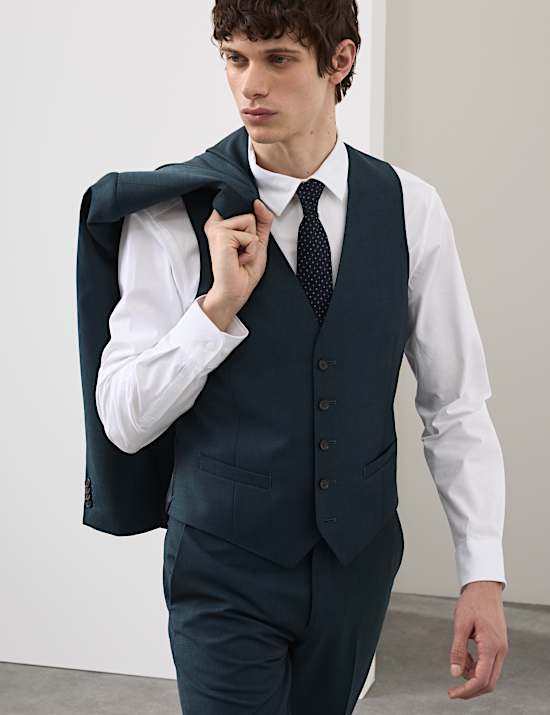 3 Piece Tailored Fit Wool Rich Suit