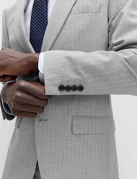 2 Piece Regular Fit Pinstripe Stretch Suit