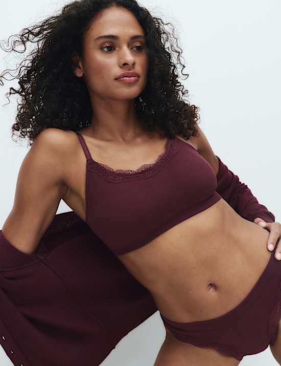 Jasmine Lace Non Wired Seamfree Crop Top Set