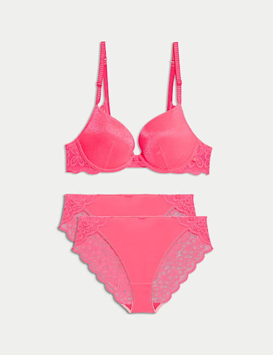 Hanna Glossie Wired Push-Up Plunge Bra Set A-E