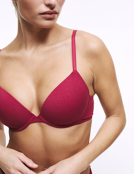 3pk Wired Plunge T-Shirt Bras Set A-E