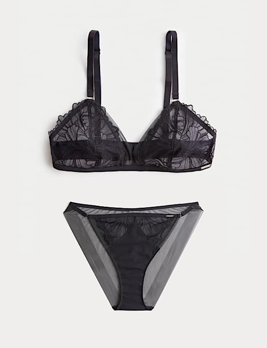 Monaco Embroidery Non Wired Bralette Set A-E