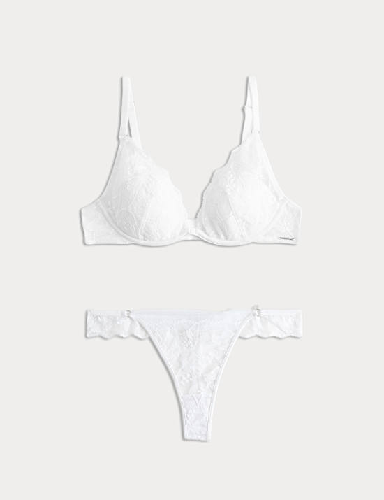 Soutien-gorge plongeant Savannah en dentelle &agrave; armatures, bonnets A &agrave; E
