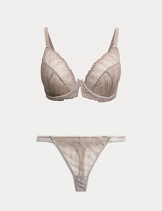 Florence Embroidery Wired Plunge Bra Set F-H