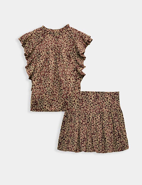 Ensemble floral top & jupe