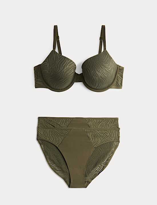 Body Lace Wired Demi Cup Bra Set A-E