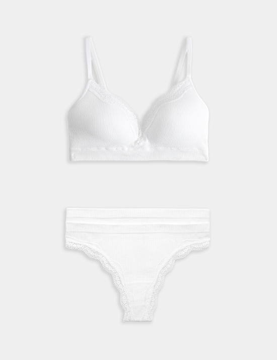 Jasmine Lace Seamfree Non Wired Plunge Bra Set A-E