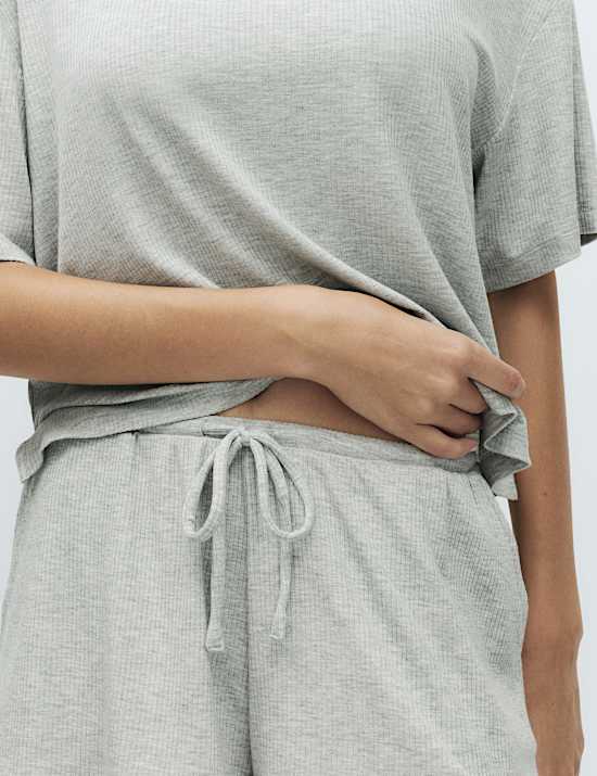 Ensemble haut de pyjama caraco en modal c&ocirc;tel&eacute;