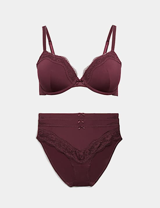 Jasmine Lace Wired Demi Cup Bra Set A-E