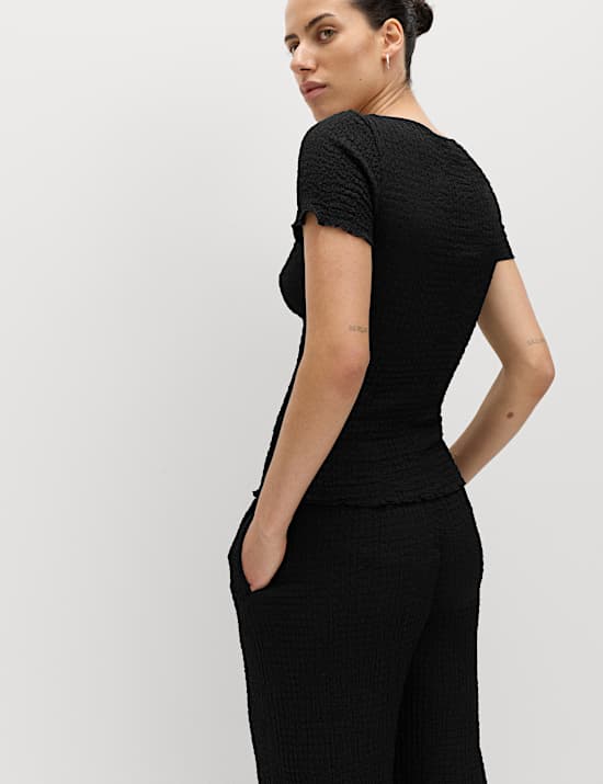 Textured Top & Trouser Set